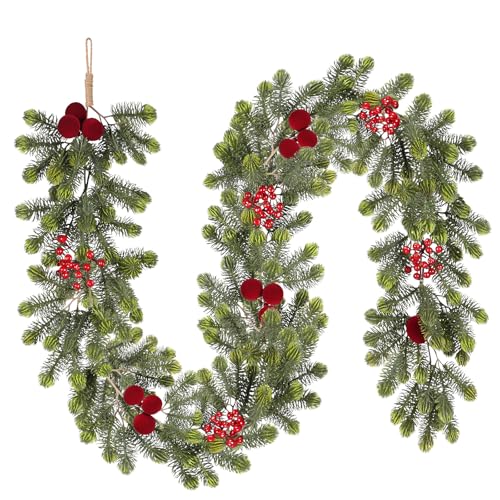 6FT Christmas Garland for Indoor Outdoor Table Fireplace Xmas Decorations - image 6
