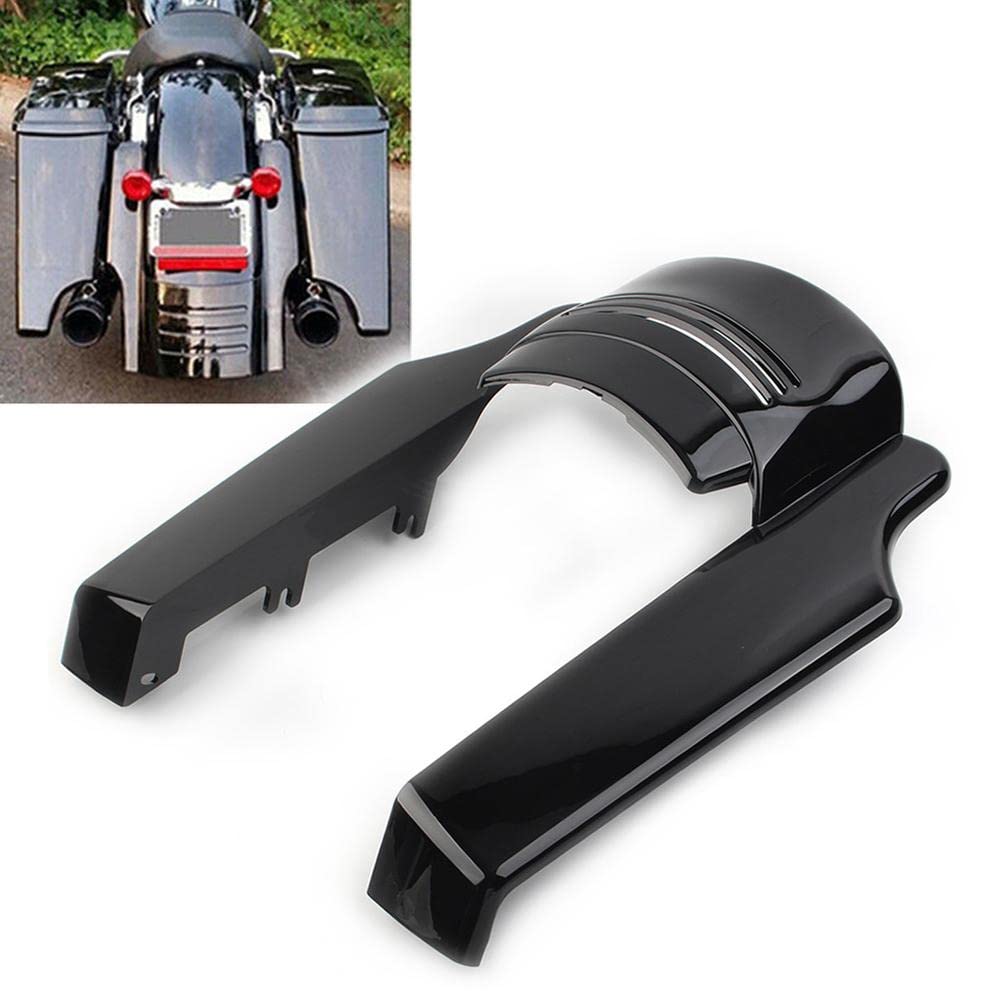 FSFY Extension de garde-boue arrière 12,7 cm ABS étiré pour Harley Touring Street Electra Glide 2009 2010 2011 2012 2013, noir brillant