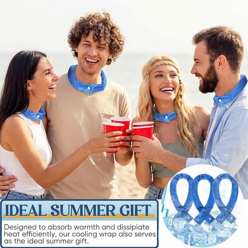 Image of Cozypower 6 Pcs Cooling Neck Wraps with Button Cooling Bandana Neck Cooler Scarf for Hot Weather Ice Neck Wrap Summer Outdoor