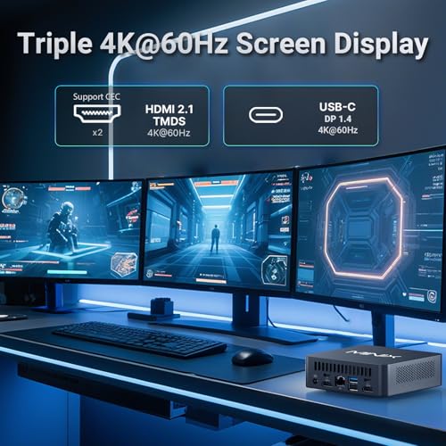 Image of MINIX Mini PC N300, Intel Core 3 Processor N300 (8-Core, up to 3.8GHz), 16GB DDR5 RAM, 512GB PCIe SSD, Triple 4K Display Support, WiFi 6, Bluetooth 5.2, 2.5G LAN, Windows 11 Pro