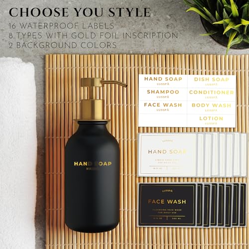 Shower Shampoo Dispenser Wall Mounted – Refillable 16.9 oz Black Bottle with Stainless Steel Pump & No-Drill Adhesive Holder – Soap Dispenser for Bathroom (1 X Black/Gold) - image 6