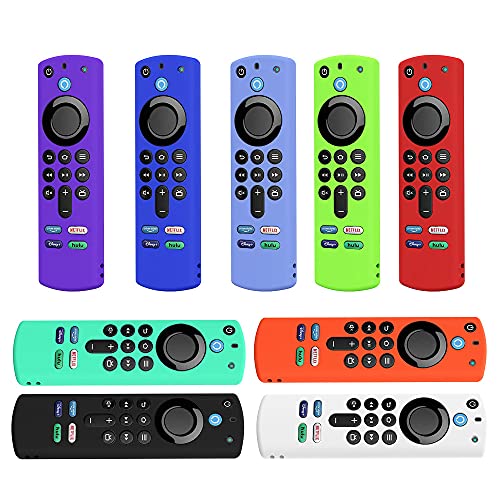 Voice Remote Cover, Silicone Cover Case For Tv Stick / Tv (3Rd Gen 2021 Release) Compatible With All-New 3Nd Gen Remote Control With Lanyard (Glow Blue) #TOP4