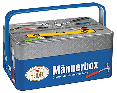 Confiserie Heidel mannenbox - cadeau voor papa, man, opa, oom, broer, echtgenoot - chocolade voor ambachtslieden - voor Vaderdag - mannendag - herendag - metalen dozen met chocolade (2 x 86 g) - Image 3