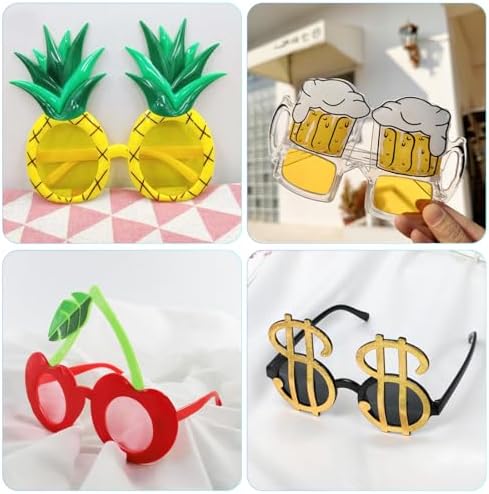 Lunettes De Soleil Hawaïennes Rigolotes - Lot De 6 Modèles Tropicaux Pour Fêtes, Plage Et Soirées été !
