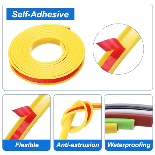 Image of uxcell U-Shape Edge Banding, 9.8ft x 20mm TPE Self-Adhesive Veneer Edging, Plywood Edge Trim Flexible Furniture Edge Protector for Countertop Cabinet Shelf Repair Restoration (Yellow)