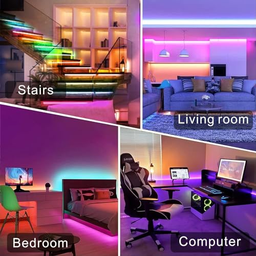 Image of fizzytech USB Powered 5V RGB LED Strip Light 1M with Controller, Multi Color Ambient Backlight for TVs up to 28 Inch, PC and Laptop
