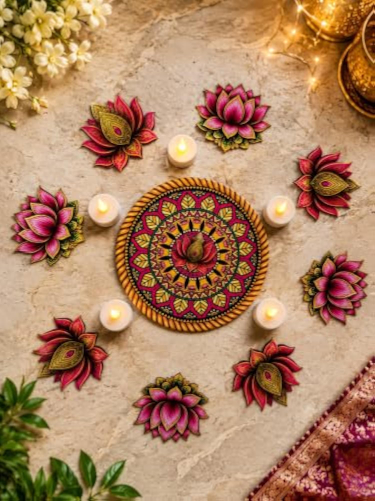 1 Set Rangoli Mats for Floor Decoration