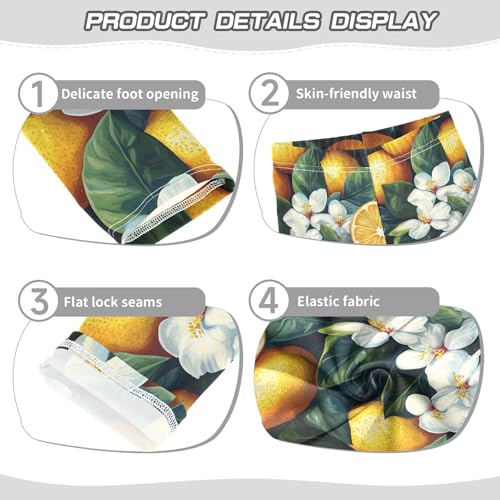 KLL Wood Lemons Girls Cotton Leggings Fashion High Waisted Lounge Pants Exercise3