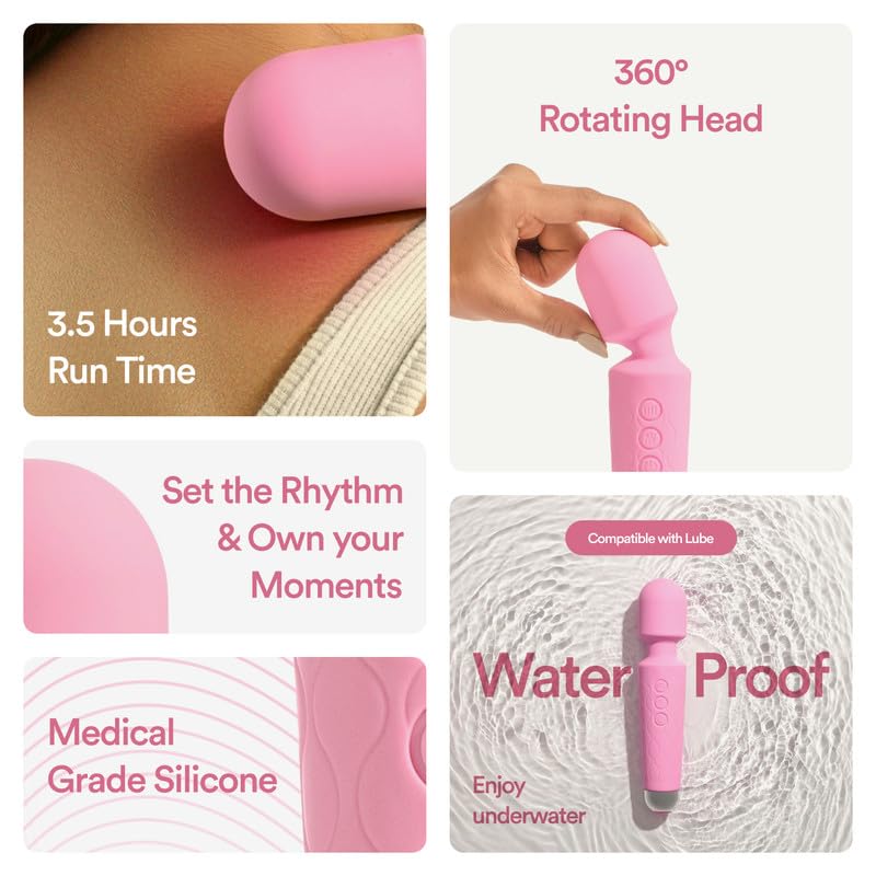 Image of Bloom Rhythmic Combo for Muscle Relaxation | 1 Wand Massager & 1 Water-Based Lubrication (50ml)