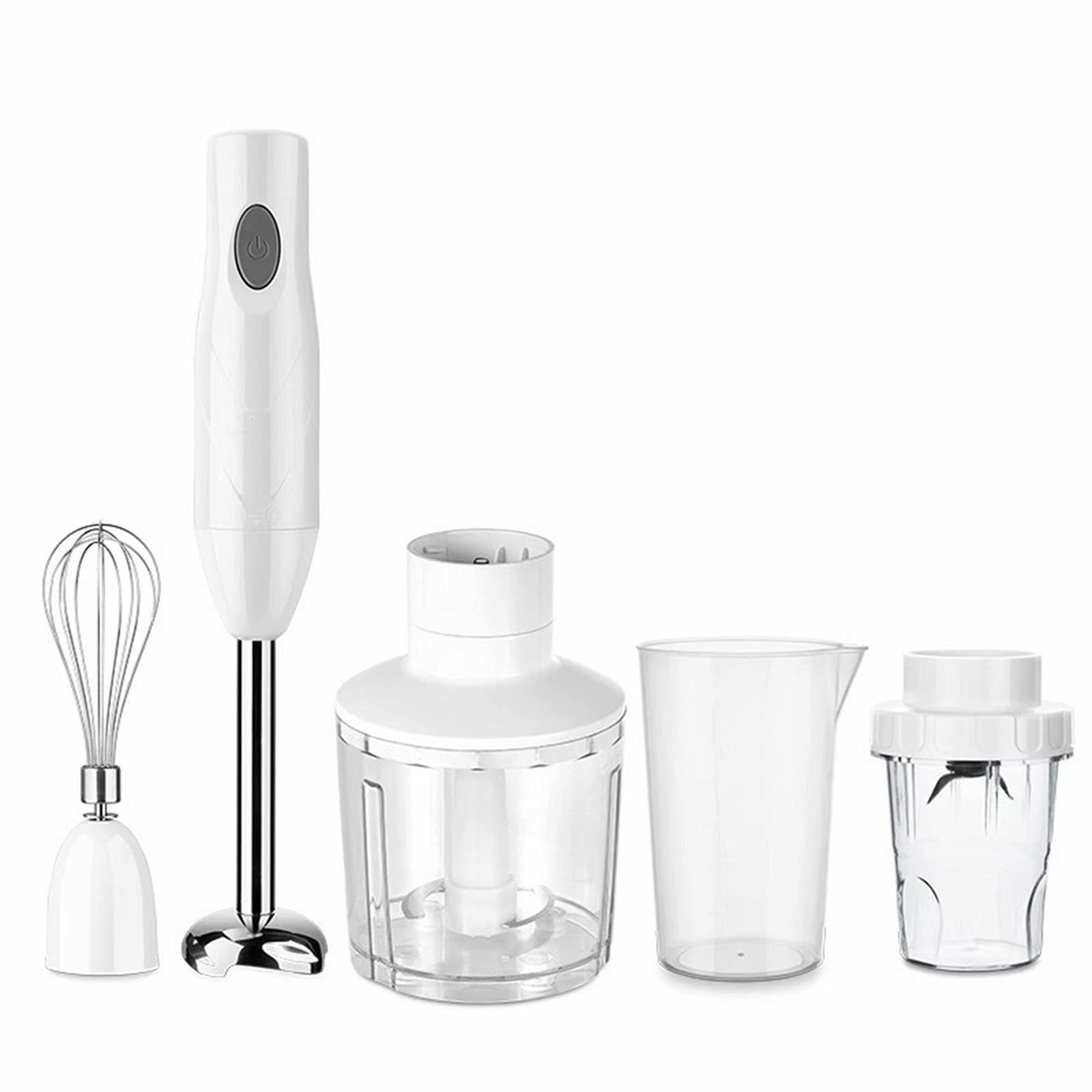 CHENSQ Hand Blender, Omelette Mixer, Splash Control, Dishwasher Safe parts, 600 ml Chopper, Whisk and BPA-Free Plastic Beake