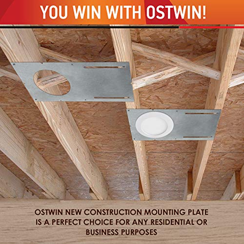 OSTWIN New Construction Rough-in Plate with Round Holes for 4 Inch LED Recessed Downlight-Shallow Recessed Light Housing-5 Years Warranty-12 Pack