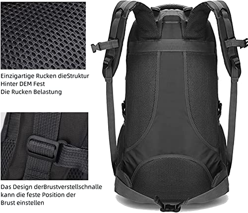 Abhpjuy 60L Wasserdichter Große Outdoor Sport Herren Damen Reiserucksack Reisetasche Wanderrucksack Paar Schulter Casual Sport Reiserucksack – Bild 4