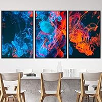 3 Piece Framed Canvas Wall Art 3D Abstract Canvas Prints Home Artwork Decoration for Living Room,Bedroom - 16