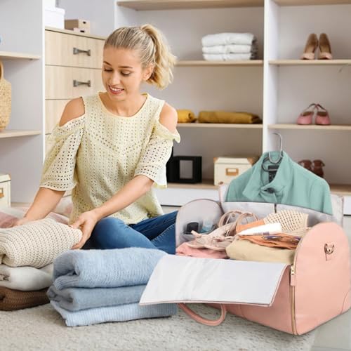 Bolsa de bagagem multifuncional, 2 em 1, conversível, de couro, para pendurar, bolsa de viagem para