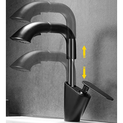 Mitigeur de lavabo en laiton noir de qualité supérieure avec douchette - 3