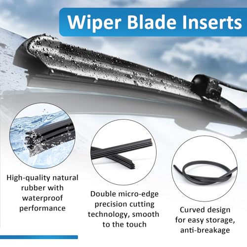 Image of BFXM 4Pcs Wiper Blade Refill, 28 inch DIY Adjustable Wiper Blade Refill | Universal Replacement for Front and Rear Windshield Wiper Baldes Rubber Strip for Car, Truck, SUV