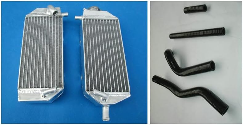 L&R Aluminum Radiator + Hose For 2001-2008 Suzuki RM 125 RM125 2002 2003 2004 2005 2006 2007