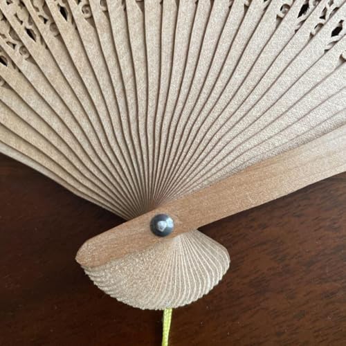 白檀 扇子 中国工芸扇 檀香扇 黄色 - 製品詳細