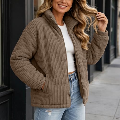 fartey Winter Coats for Women Zip Up Quilted Puffer Jacket Soft Warm Coat - image 7