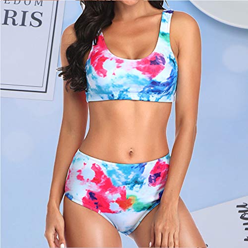 CliSPEED 1 conjunto de biquíni com estampa de flores, conjunto de biquíni de duas peças para meninas