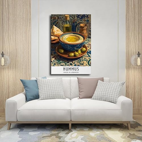 Poster hummus sur toile d&eacute;co murale chaleureuse pour appartement - 5