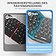 seenda Faltbare Bluetooth Tastatur mit Touchpad, Wiederaufladbare Kabellose Klappbare Tastatur mit Trackpad für Android Windows iOS Mac Handy Tablet Laptop, DE QWERTZ, 3 Bluetoothkanälen, Schwarz