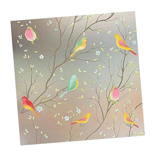SUIOPPYUW Película de privacidad para ventanas, decorativa, con diseño de pájaros, para oficina, apartamento y dormitorio, 35 x 100 cm