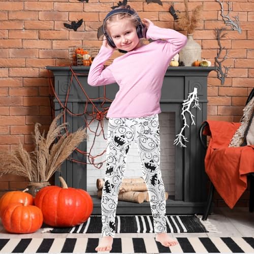 Girls' Leggings Skull Crazy Zombie Ankle Length Printed Leggings Comfort Pants for Kids 4-10 Years2