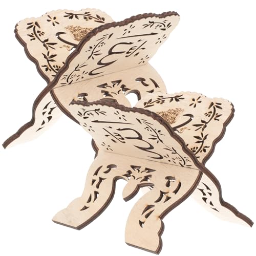 OSOLADY 2個 木製ブックスタンド 折りたたみ式 可能な読書ラック 卓上収納 書見台 教科書 レシピ 雑誌対応 学習用 デスクオーガナイザー