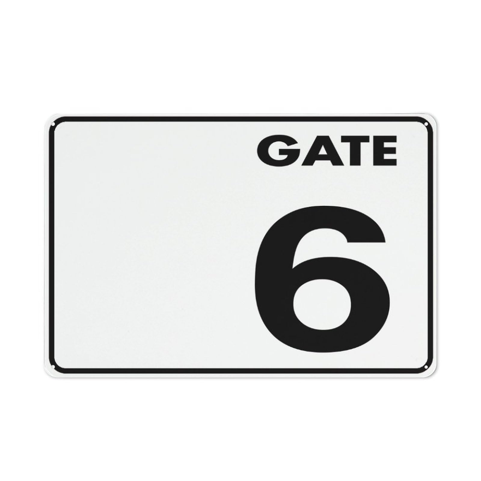 Gate No. 6 Sign, 8x12 Inch Rust-Free Aluminum with UV-Ink Printing, Durable & Weatherproof Outdoor Sign for Home