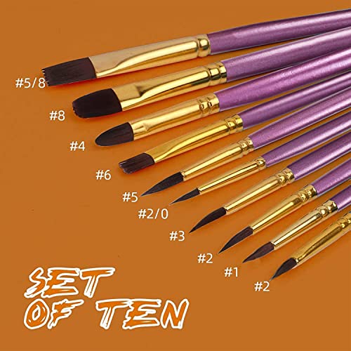 Paint Brushes, 10 Pcs Face Paint Brushes for Children Watercolor, Acrylic Gouache and Oil Painting Suitable for Decorations, Models, Figurines, Nail Art 4 Paint Brushes, 10 Pcs Face Paint Brushes for Children Watercolor, Acrylic Gouache and Oil Painting Suitable for Decorations, Models, Figurines, Nail Art - Image 4