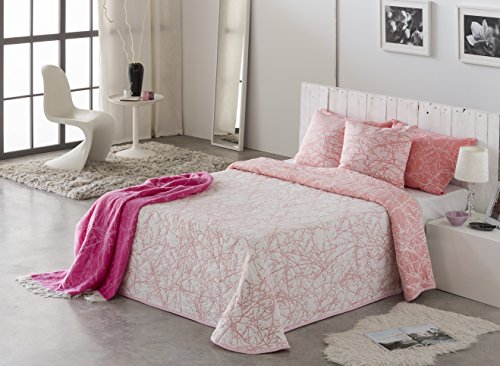 VIALMAN Colcha Bouti Ligera Sofia 18 para Cama de Matrimonio de 180 cm y de 200 cm | Tamaño Colcha 270 x 270 cm, Color Rosa