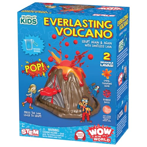 Wow in The World Everlasting Volcano | Erupt Your Volcano Again & Again, Slime Lava, Rubber Lava Rocks, Companion Audio Content, Bonus Reusable Science Tool, STEM Toy for Kids 4+ by Thames & Kosmos