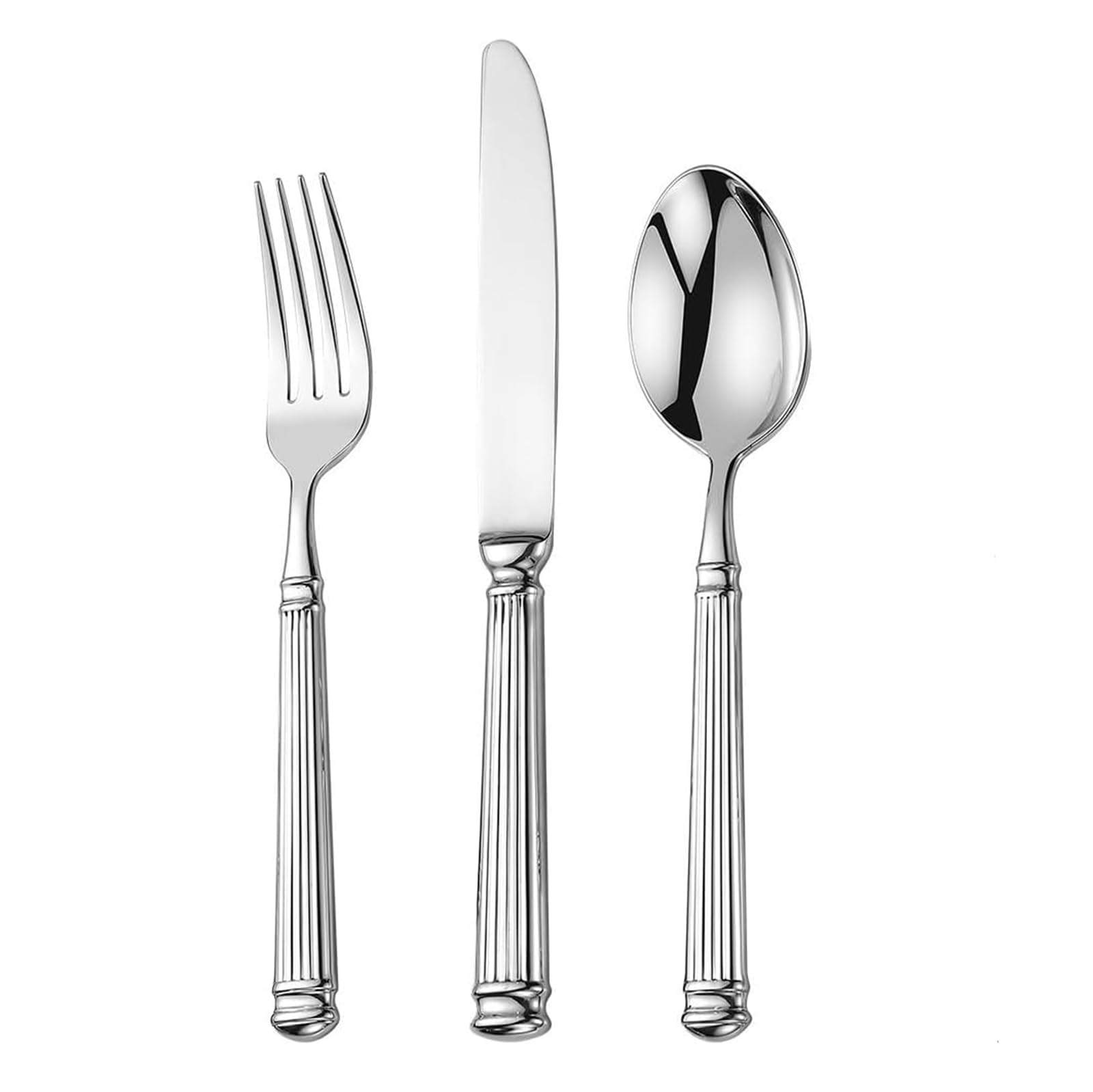 Ensemble de Couverts en Acier Inoxydable 4 pièces Couteau Fourchette Cuillère Fourchettes de Table Ensemble de Vaisselle Poli Miroir