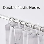 Marble Bathroom Shower Curtain,Grey and White Fabric Shower Curtain with Hooks,Unique 3D Printing,Decorative Bathroom Accessories,Water Proof,Reinforced Metal Grommets 72x72 Inches
