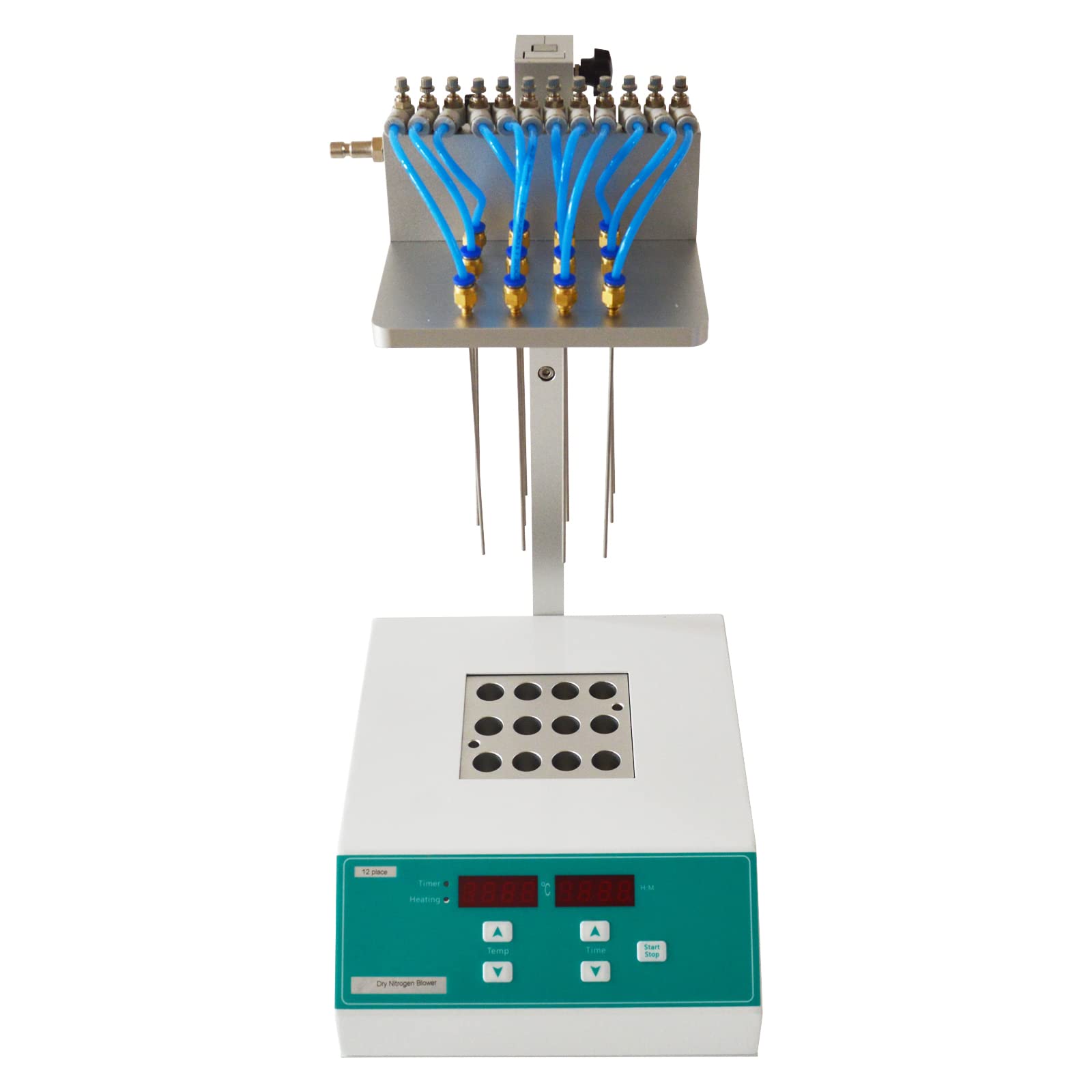 PreAsion Dry-Type Termovap Nitrogen Sample Concentrator 12 Hole Dry Nitrogen Blower Room Temperature 5?-150? Sample Concentrator for Lab(110V 200W)