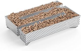 only fire Pellet Smoker Tray, Grill Smoker Box for Hot and Cold Meat, Cheese Smoking, Fits Any Gas Grills, Charcoal Grills or Smokers, 5