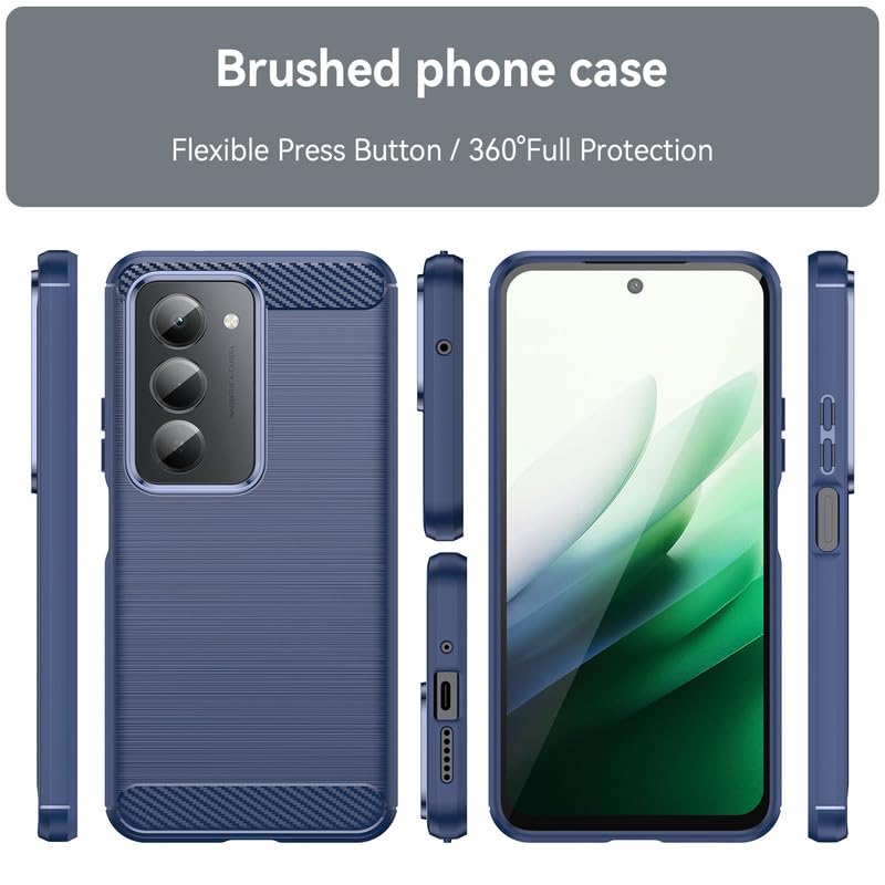 Image of Hybrid Carbon Fiber Back Case for Redmi 15 5G (Blue)