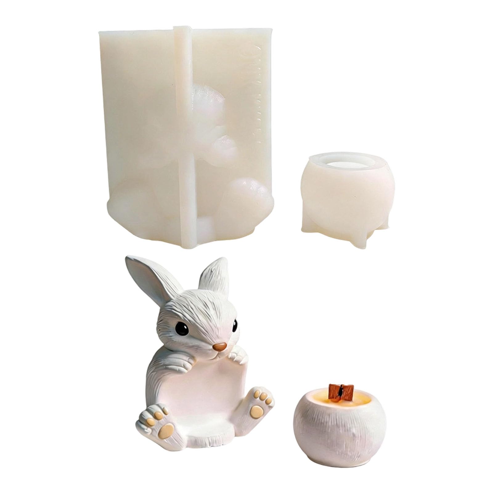 Shntig Lovely Rabbits Shaped Making Silicone for Gift Decorative Bowl