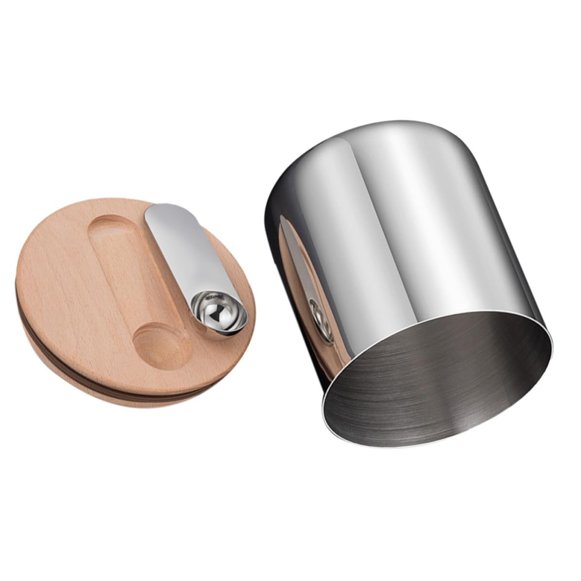 Sosoport Contenedor Hermético de Acero Inoxidable para Almacenar Café y Frutos Secos, Acabado Pulido y Diseño Simple para Almacenamiento Doméstico