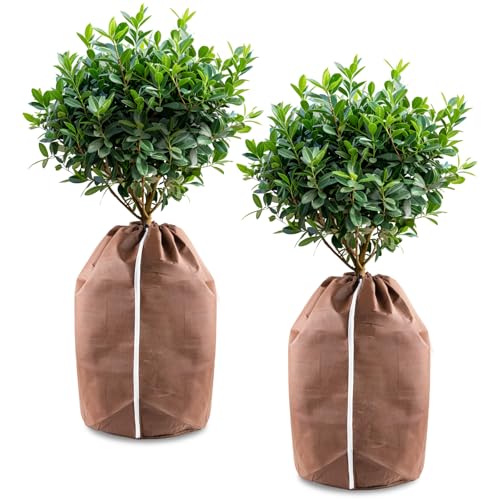 Hydrogarden 60 x 90 cm Pflanzkübel Frostschutz Abdeckungen XL, Thermo Topfschutz, Winterschutz für Topfpflanzen,Winter Topfschutz mit Zugband(2PACK)