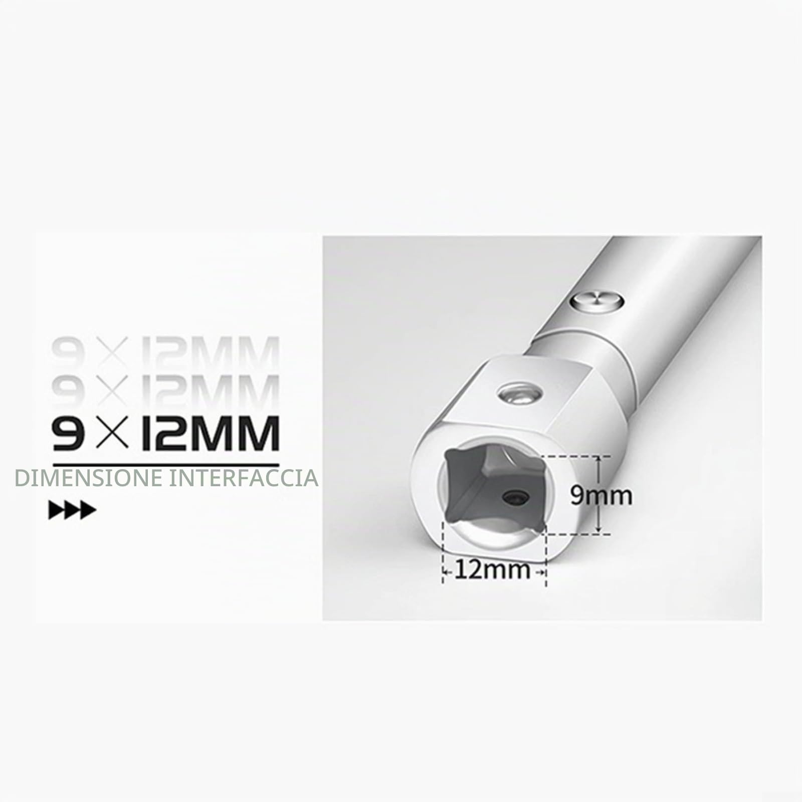 Chiave dinamometrica digitale 6,8-135 Nm con testa a cricchetto, regolabile, in acciaio al cromo vanadio, segnale LED e acustico, memoria per 50 valori, precisione ±2%, per auto e industria