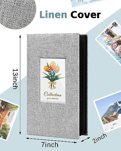 Colemoly GREY300 Linen Photo Album 4X6 300 Photos Fabric Cover Picture Books Albums Wedding School Family Anniversary Baby Memory Engagement Travel Albums thumb #1