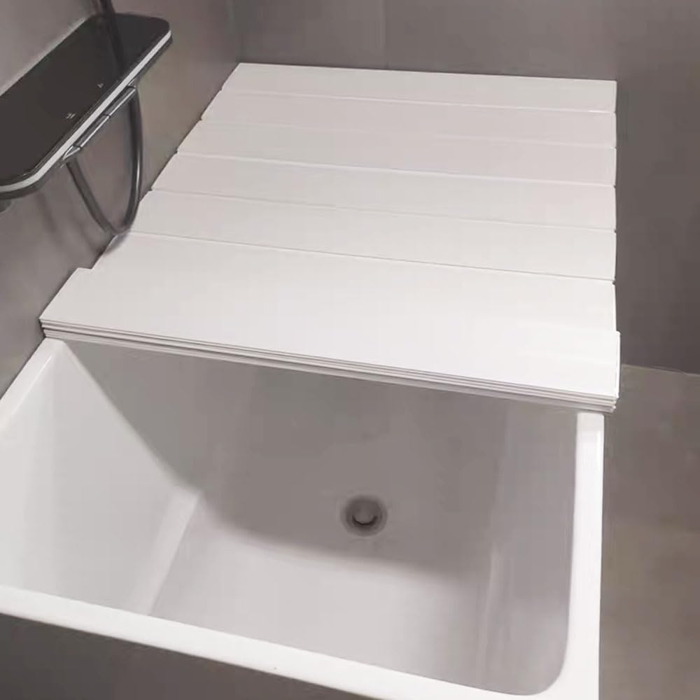 Bandeja organizadora de bambú para bañera con cubierta a prueba de polvo, impermeable, expandible, incluye soporte para copas de vino, soporte para libros, jabonera, ranura para teléfono, se adapta a