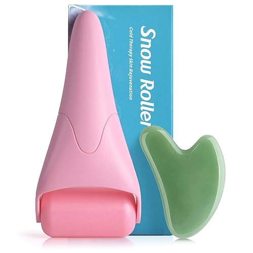 FUANKANG Rodillo de hielo para la cara y herramientas faciales Gua Sha, reduce las arrugas, hinchazón, alivio del dolor de migraña, productos para