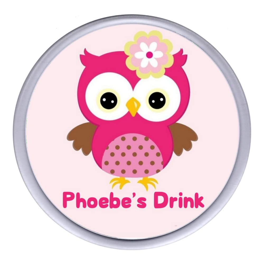 Key Expressions Pink Personalised Owl Acrylic Drinks Coaster