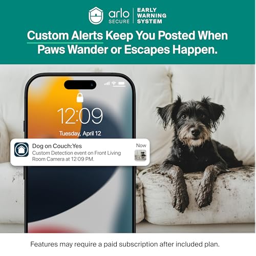 Image of Arlo Essential Indoor Pan Tilt Security Camera 2K (2025 Release) - Wired Plug-in Power, Person Recognition, Animal Detection, Animated Preview, 1-Month Secure Plan, Auto Motion Tracking, 1 Cam, White