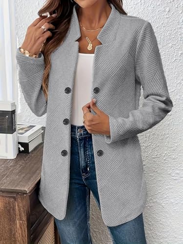 chouyatou Women's Vintage Double Breasted Blazer Jacket Business Casual Trench Coat Outerwear Overcoat2
