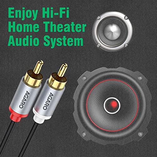 AGARO RCA to RCA PVC Audio Cable, Connects Audio Systems Such As DVD Players, CD Players, TV Set Top Boxes & Home Entertainment Equipments, 2 Meters, grey 2 51zllwKnLnL