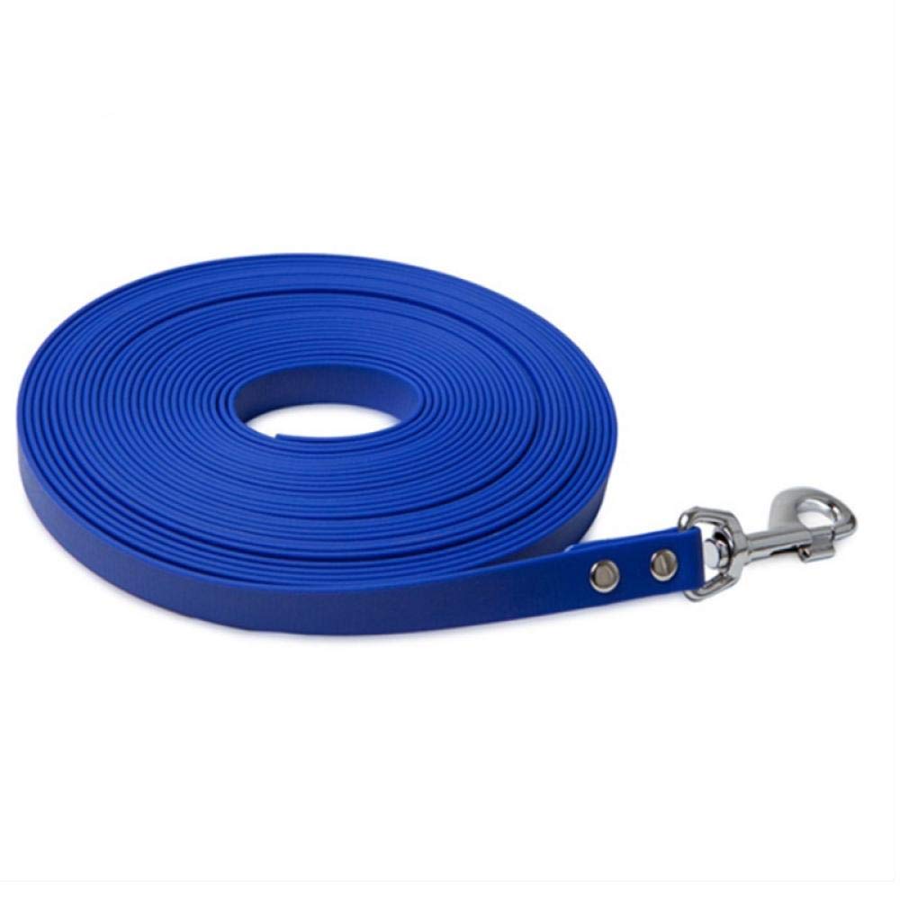 Accessori per gatti Guinzaglio per cani da compagnia in PVC impermeabile piccolo Guinzaglio per cani di taglia grande Recall Training Tracking Obbedienza Cavo lungo Corda facile da pulire 5m 10m-Blu